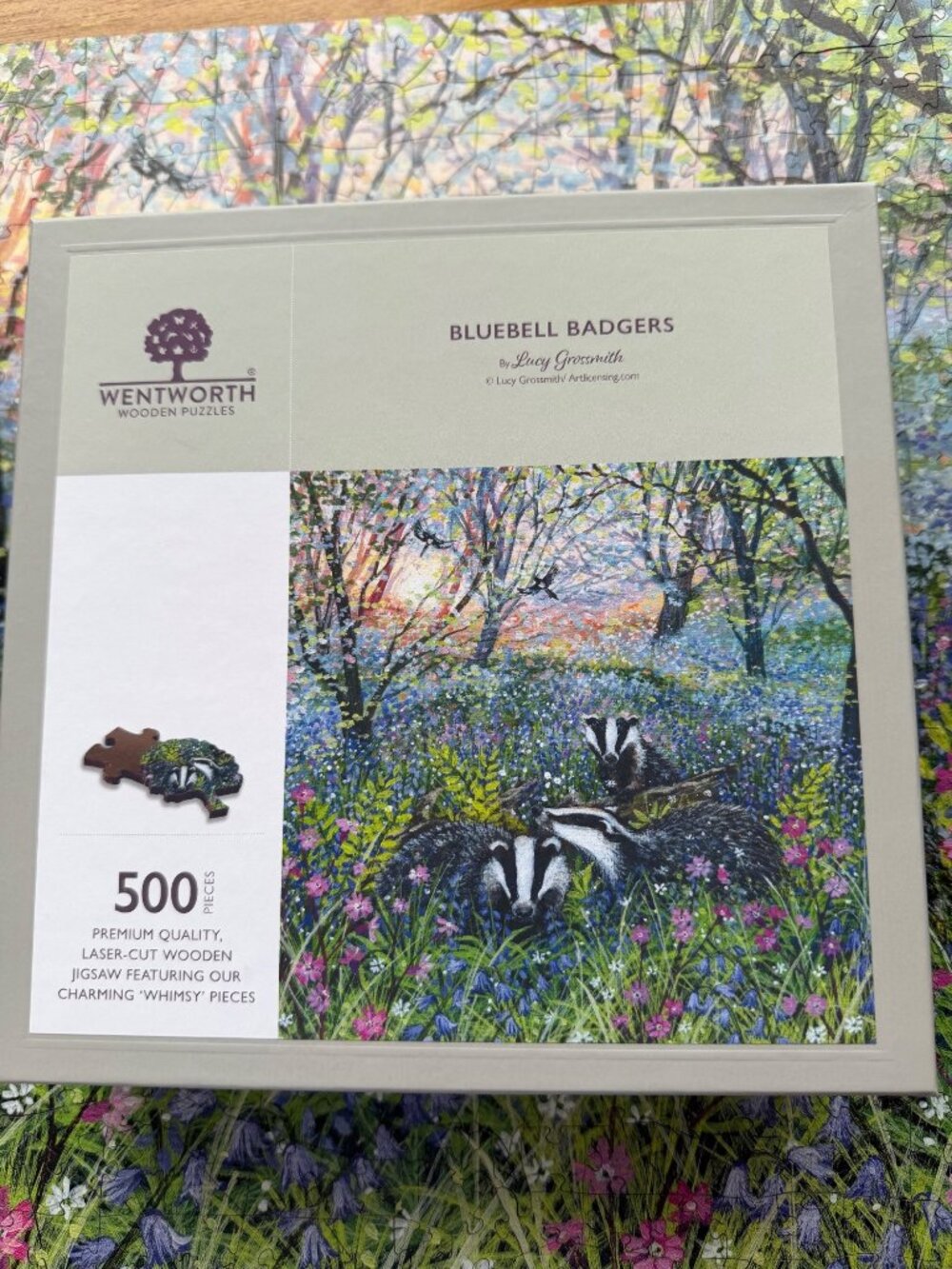 Wentworth Wooden Jigsaw Puzzle Bluebell Badgers 500 Pieces